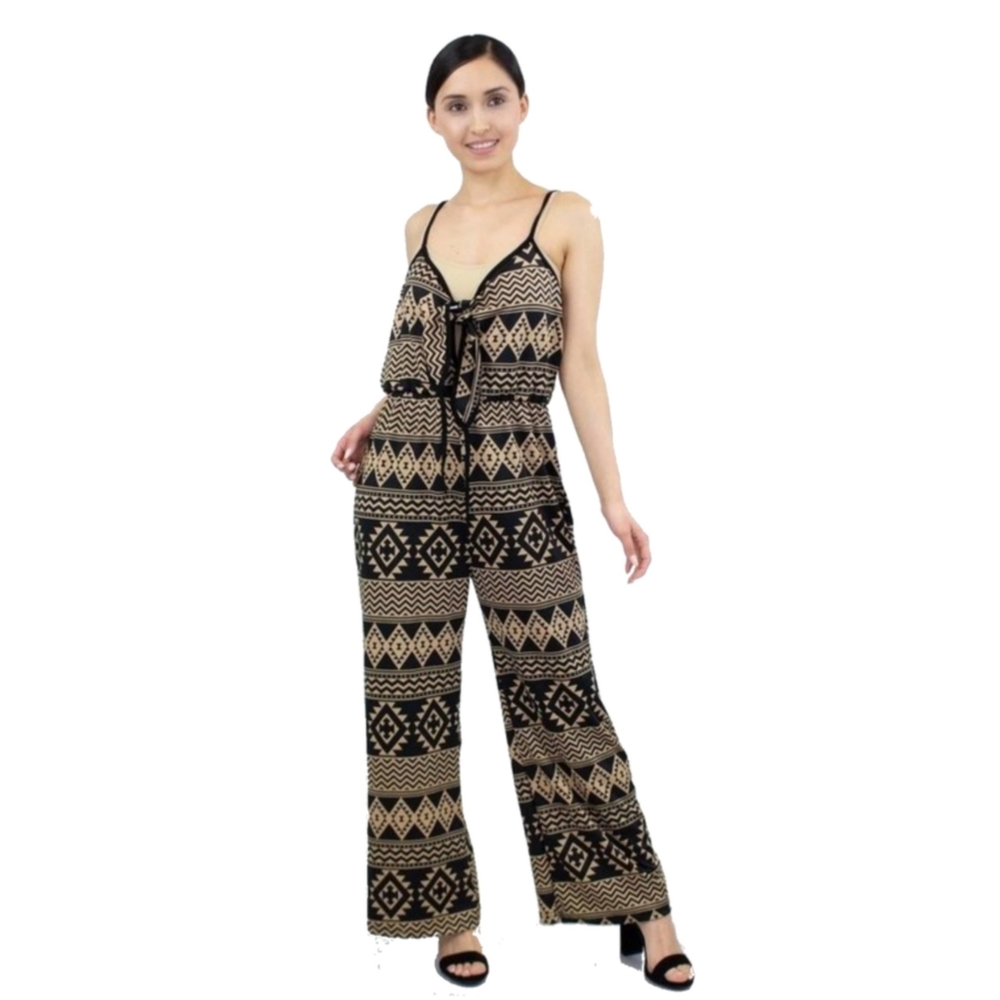 Front Tie Cropped Print Jumps